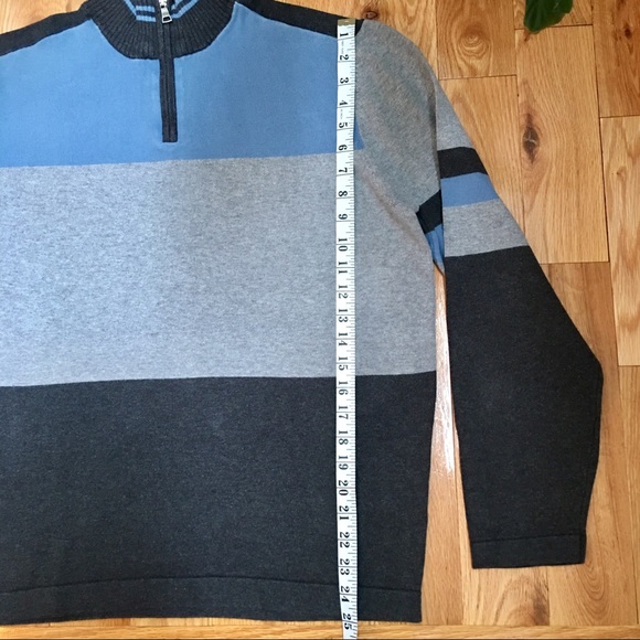 Mexx men’s grey and blue sweater with partial zip - Picture 6 of 12